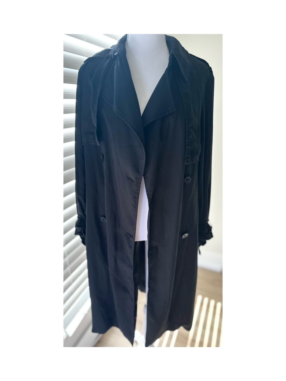 Babaton Black Double-Breasted Trench Coat